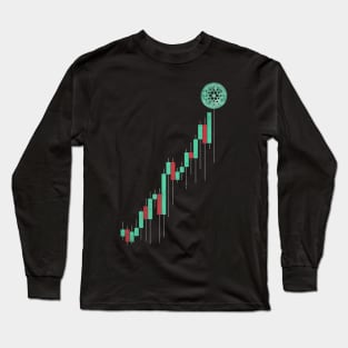 Vintage Stock Chart Cardano ADA Coin To The Moon Trading Hodl Crypto Token Cryptocurrency Blockchain Wallet Birthday Gift For Men Women Kids Long Sleeve T-Shirt